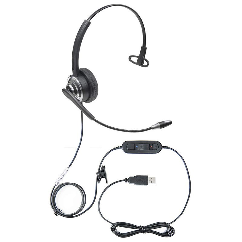 ECS WordCommander USB Voice Recognition Headset, Single Ear, Noise-Cancelling Boom Mic, Premium in-Line Sound Card, Pro-Flex Wire, Ideal for Voice-to-Text, Superior Audio Quality, Comfortable Fit - Image 1